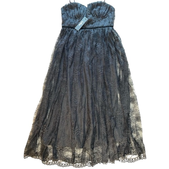 Lulus Black Strapless‎ Lace Dress - Picture 10 of 11